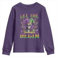 Mardi Gras Youth Sweatshirt Let The Shenanigans Begin Skeleton Jester Costume