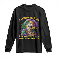 Louisiana Mardi Gras Long Sleeve Shirt Cajun To The Bone Skeleton Jester Costume