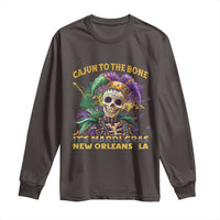 Louisiana Mardi Gras Long Sleeve Shirt Cajun To The Bone Skeleton Jester Costume