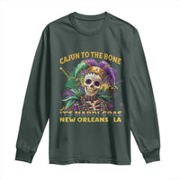 Louisiana Mardi Gras Long Sleeve Shirt Cajun To The Bone Skeleton Jester Costume