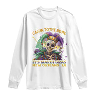 Louisiana Mardi Gras Long Sleeve Shirt Cajun To The Bone Skeleton Jester Costume
