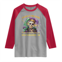 Louisiana Mardi Gras Raglan Shirt Cajun To The Bone Skeleton Jester Costume