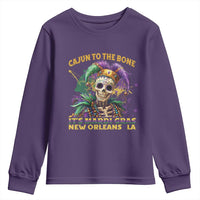 Louisiana Mardi Gras Youth Sweatshirt Cajun To The Bone Skeleton Jester Costume