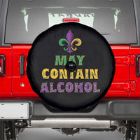 Funny Mardi Gras Party Spare Tire Cover May Contain Alcohol Drinking Team