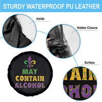 Funny Mardi Gras Party Spare Tire Cover May Contain Alcohol Drinking Team