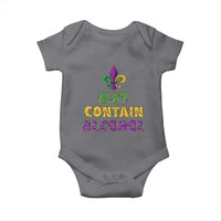 Funny Mardi Gras Party Baby Onesie May Contain Alcohol Drinking Team