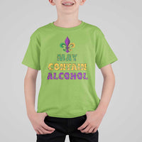 Funny Mardi Gras Party T Shirt For Kid May Contain Alcohol Drinking Team