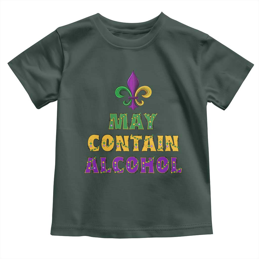 Funny Mardi Gras Party Toddler T Shirt May Contain Alcohol Drinking Team