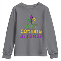 Funny Mardi Gras Party Youth Sweatshirt May Contain Alcohol Drinking Team