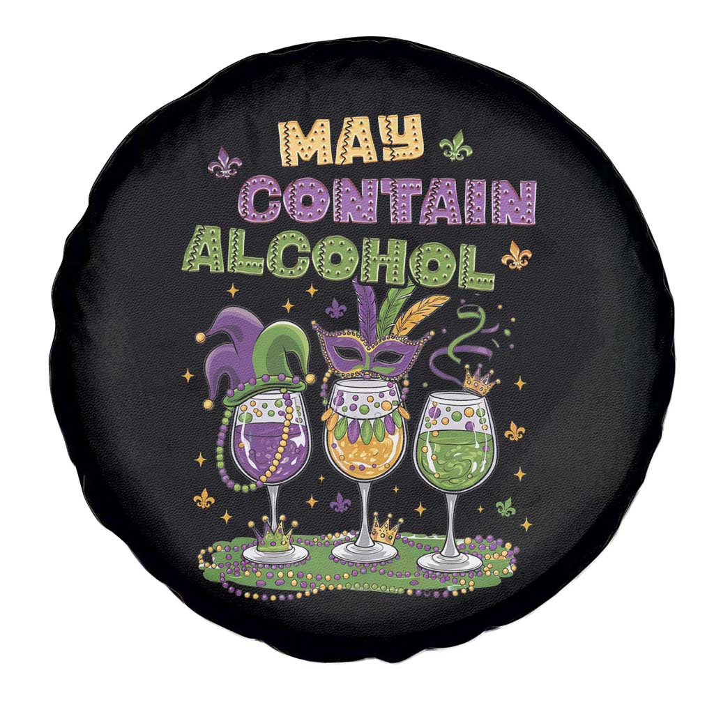 Funny Mardi Gras Drinking Team Spare Tire Cover May Contain Alcohol Fat Tuesday Party