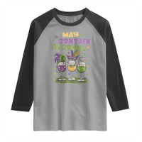 Funny Mardi Gras Drinking Team Raglan Shirt May Contain Alcohol Fat Tuesday Party