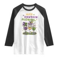 Funny Mardi Gras Drinking Team Raglan Shirt May Contain Alcohol Fat Tuesday Party