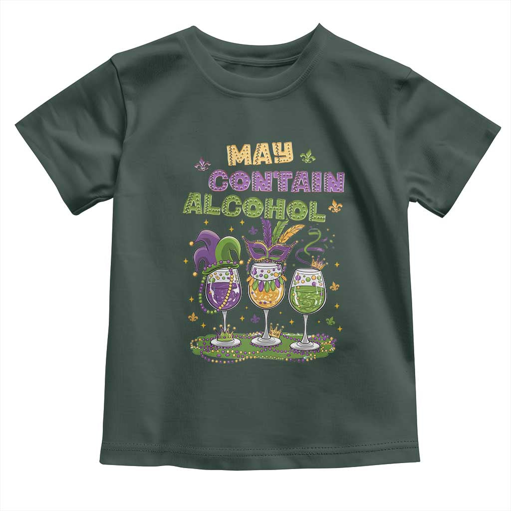 Funny Mardi Gras Drinking Team Toddler T Shirt May Contain Alcohol Fat Tuesday Party