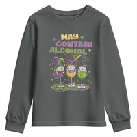 Funny Mardi Gras Drinking Team Youth Sweatshirt May Contain Alcohol Fat Tuesday Party