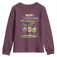 Funny Mardi Gras Drinking Team Youth Sweatshirt May Contain Alcohol Fat Tuesday Party