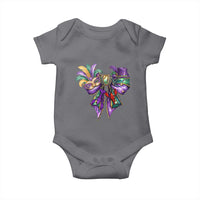 Coquette Bow Mardi Gras Baby Onesie New Orleans Carnival Beads Mask Crawfish