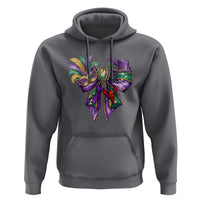 Coquette Bow Mardi Gras Hoodie New Orleans Carnival Beads Mask Crawfish