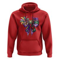 Coquette Bow Mardi Gras Hoodie New Orleans Carnival Beads Mask Crawfish