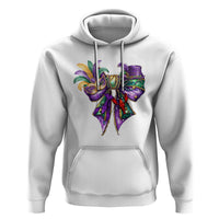 Coquette Bow Mardi Gras Hoodie New Orleans Carnival Beads Mask Crawfish