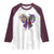 Coquette Bow Mardi Gras Raglan Shirt New Orleans Carnival Beads Mask Crawfish