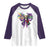 Coquette Bow Mardi Gras Raglan Shirt New Orleans Carnival Beads Mask Crawfish