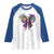 Coquette Bow Mardi Gras Raglan Shirt New Orleans Carnival Beads Mask Crawfish
