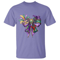 Coquette Bow Mardi Gras T Shirt New Orleans Carnival Beads Mask Crawfish