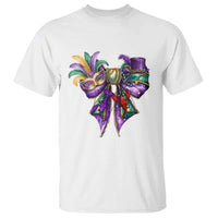Coquette Bow Mardi Gras T Shirt New Orleans Carnival Beads Mask Crawfish