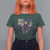 Coquette Bow Mardi Gras T Shirt For Women New Orleans Carnival Beads Mask Crawfish