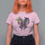 Coquette Bow Mardi Gras T Shirt For Women New Orleans Carnival Beads Mask Crawfish