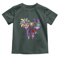 Coquette Bow Mardi Gras Toddler T Shirt New Orleans Carnival Beads Mask Crawfish