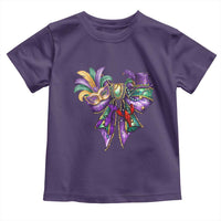 Coquette Bow Mardi Gras Toddler T Shirt New Orleans Carnival Beads Mask Crawfish