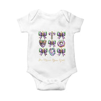 Coquette Bow Mardi Gras Baby Onesie It's Mardi Gras Y'all Fleur De Lis Mask