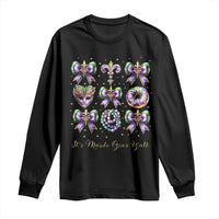 Coquette Bow Mardi Gras Long Sleeve Shirt It's Mardi Gras Y'all Fleur De Lis Mask