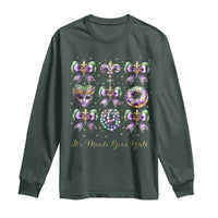 Coquette Bow Mardi Gras Long Sleeve Shirt It's Mardi Gras Y'all Fleur De Lis Mask