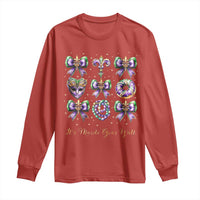 Coquette Bow Mardi Gras Long Sleeve Shirt It's Mardi Gras Y'all Fleur De Lis Mask