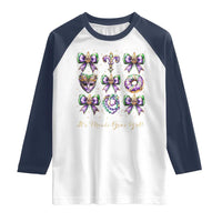 Coquette Bow Mardi Gras Raglan Shirt It's Mardi Gras Y'all Fleur De Lis Mask