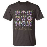 Coquette Bow Mardi Gras T Shirt It's Mardi Gras Y'all Fleur De Lis Mask