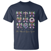 Coquette Bow Mardi Gras T Shirt It's Mardi Gras Y'all Fleur De Lis Mask