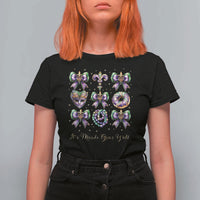 Coquette Bow Mardi Gras T Shirt For Women It's Mardi Gras Y'all Fleur De Lis Mask