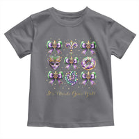 Coquette Bow Mardi Gras Toddler T Shirt It's Mardi Gras Y'all Fleur De Lis Mask