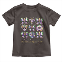 Coquette Bow Mardi Gras Toddler T Shirt It's Mardi Gras Y'all Fleur De Lis Mask
