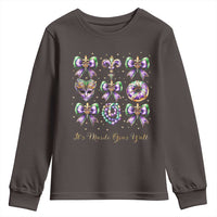 Coquette Bow Mardi Gras Youth Sweatshirt It's Mardi Gras Y'all Fleur De Lis Mask