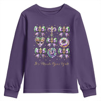 Coquette Bow Mardi Gras Youth Sweatshirt It's Mardi Gras Y'all Fleur De Lis Mask