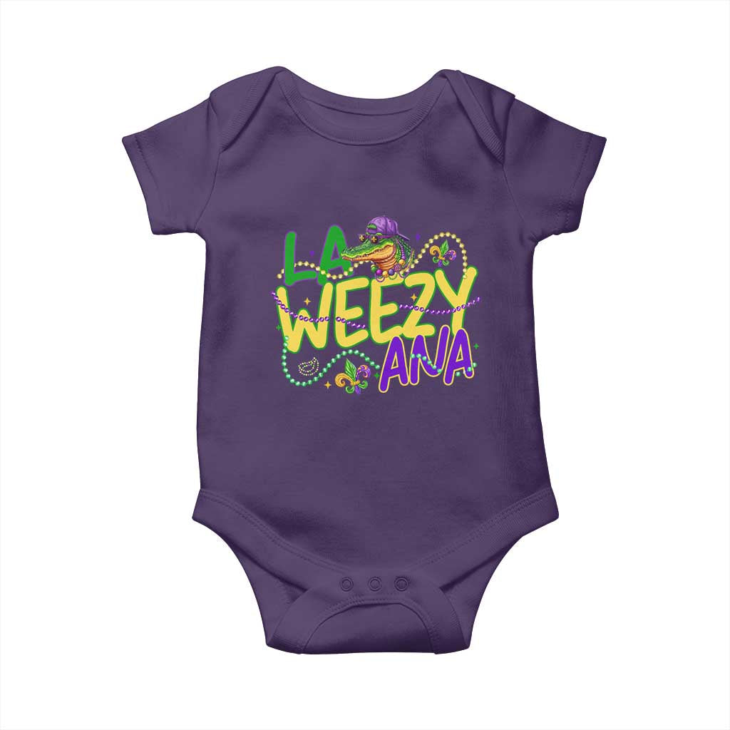 Mardi Gras Baby Onesie La Weezy Ana Hip Hop Aligator Louisiana