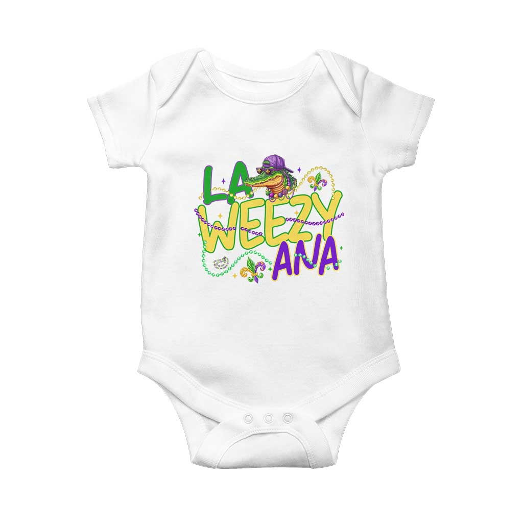 Mardi Gras Baby Onesie La Weezy Ana Hip Hop Aligator Louisiana