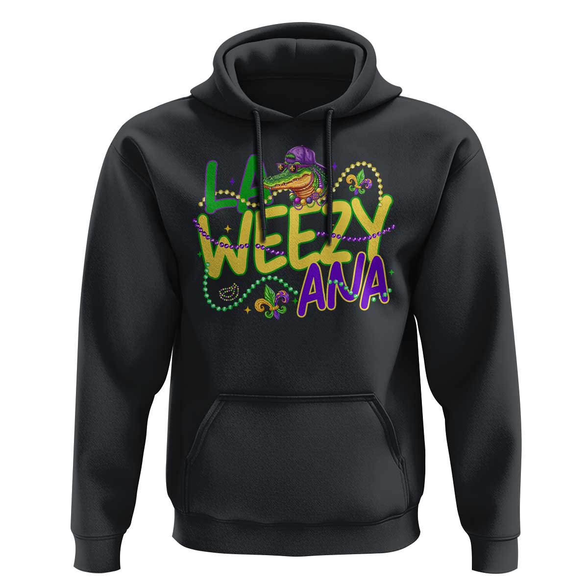 Mardi Gras Hoodie La Weezy Ana Hip Hop Aligator Louisiana
