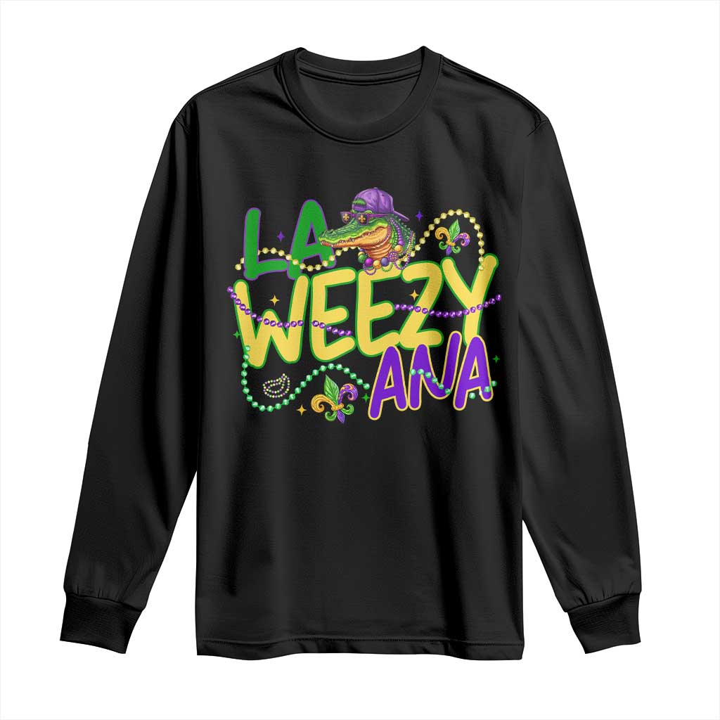 Mardi Gras Long Sleeve Shirt La Weezy Ana Hip Hop Aligator Louisiana
