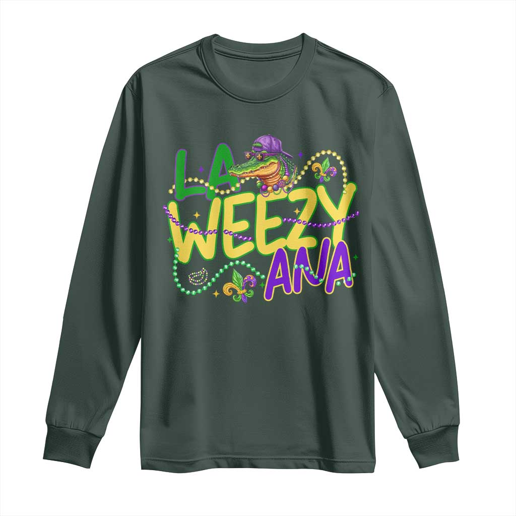 Mardi Gras Long Sleeve Shirt La Weezy Ana Hip Hop Aligator Louisiana