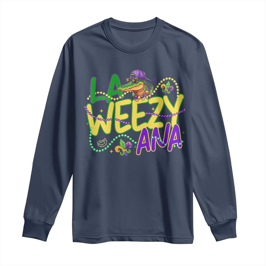 Mardi Gras Long Sleeve Shirt La Weezy Ana Hip Hop Aligator Louisiana